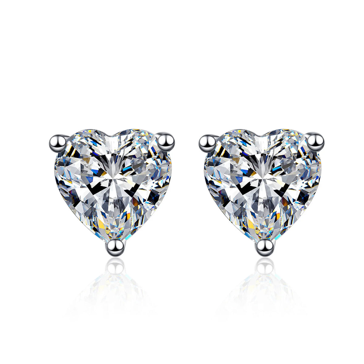 Heart Solitaire Stud Earrings
