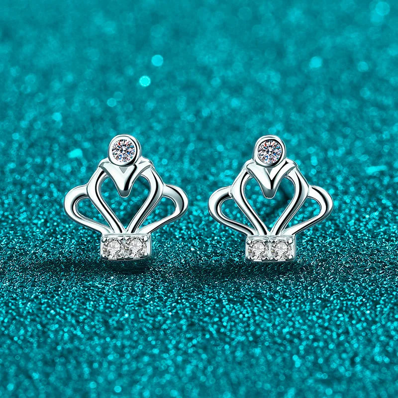 Openwork Crown Stud Earrings