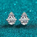Bar-Detail Teardrop Stud Earrings