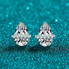 Bar-Detail Teardrop Stud Earrings