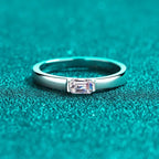 Horizontal Rectangle Solitaire Ring