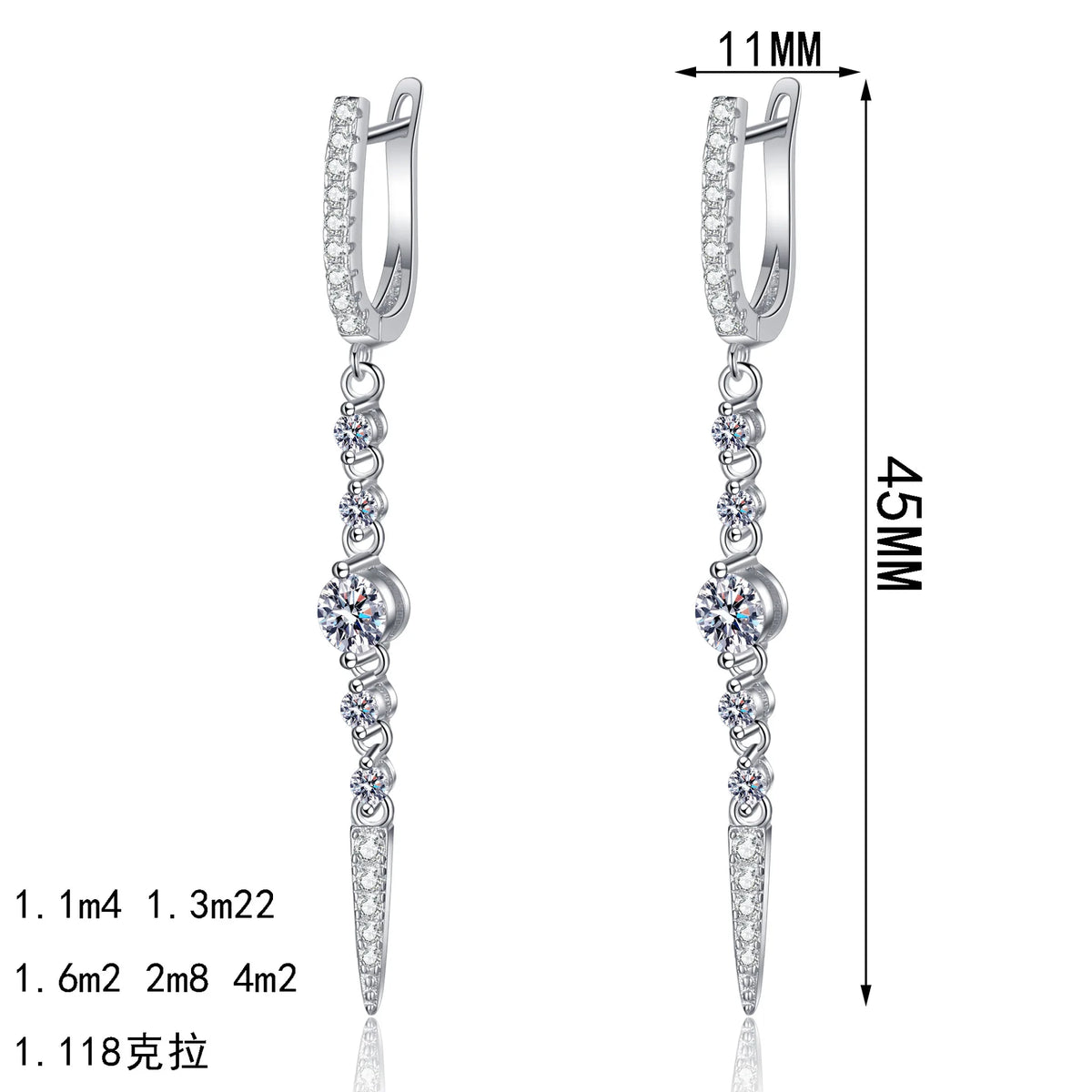 Linear Dangle Hoop Earrings
