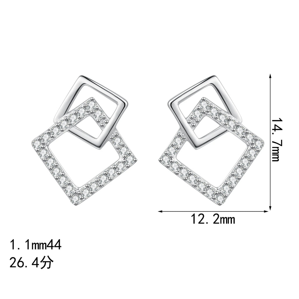Interlocking Square Earrings