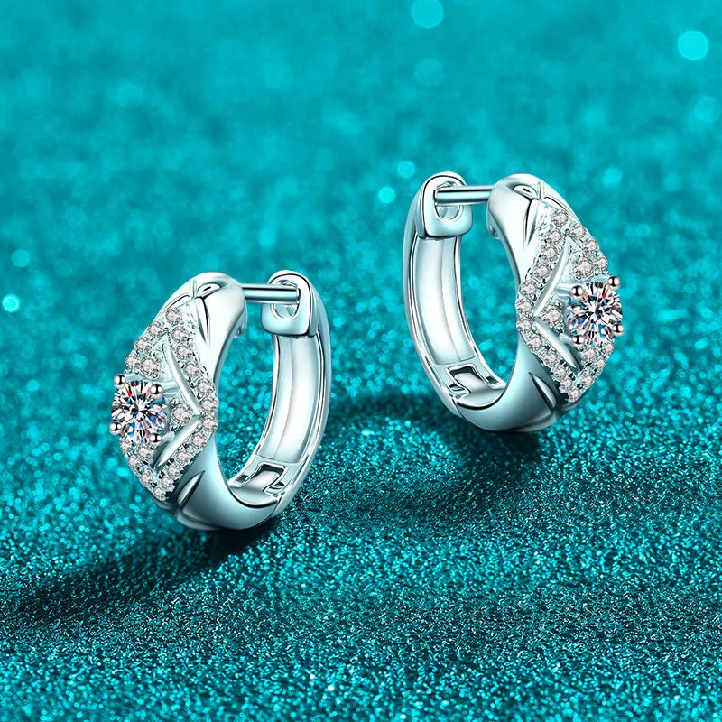 Rhombus Halo Hoop Earrings