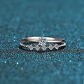 Dainty Floral Zircon Stacking Ring Set