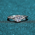 Leaf Detail Solitaire Ring