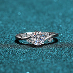 Leaf Detail Solitaire Ring