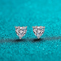 Heart Solitaire Stud Earrings