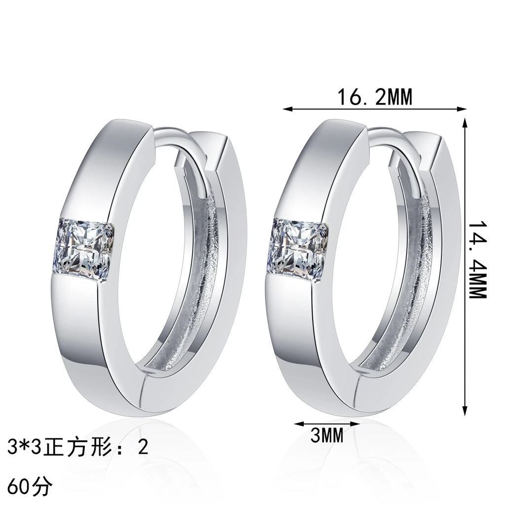 Square-Accent Hoop Earrings
