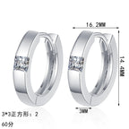 Square-Accent Hoop Earrings