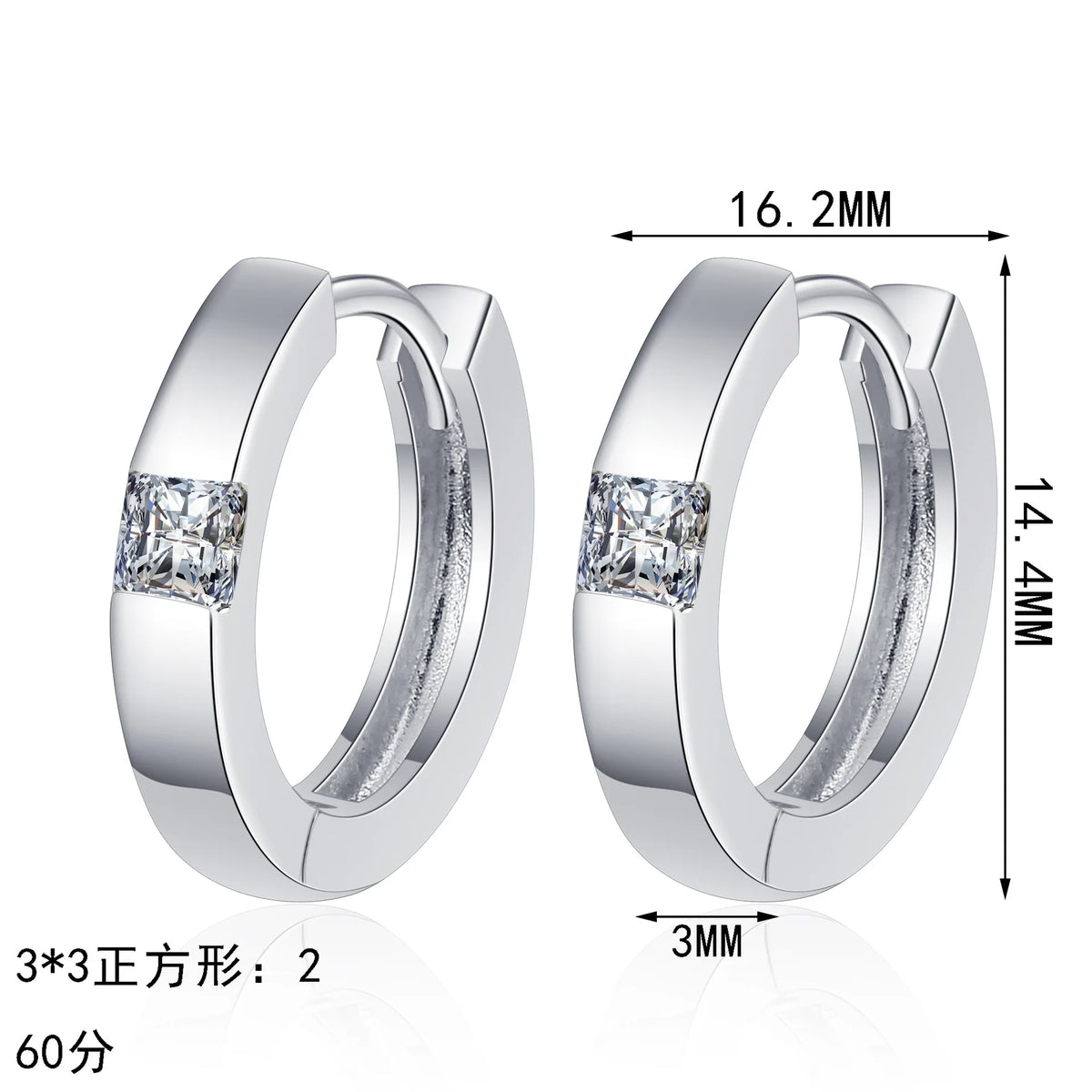 Square-Accent Hoop Earrings