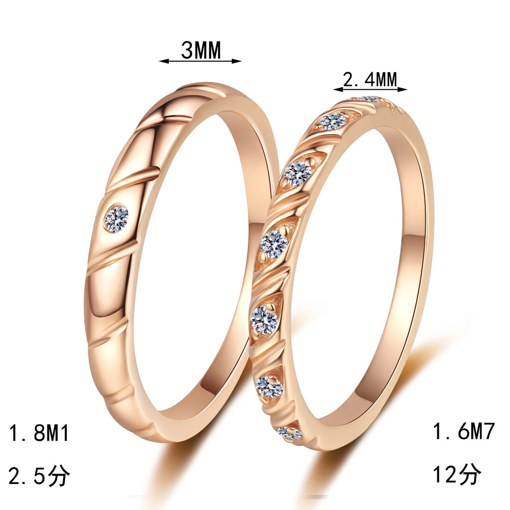 Diagonal Groove Accent Ring