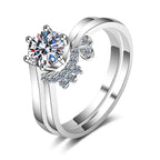 Crown Bloom Solitaire Ring Set