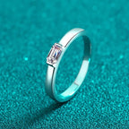 Horizontal Rectangle Solitaire Ring