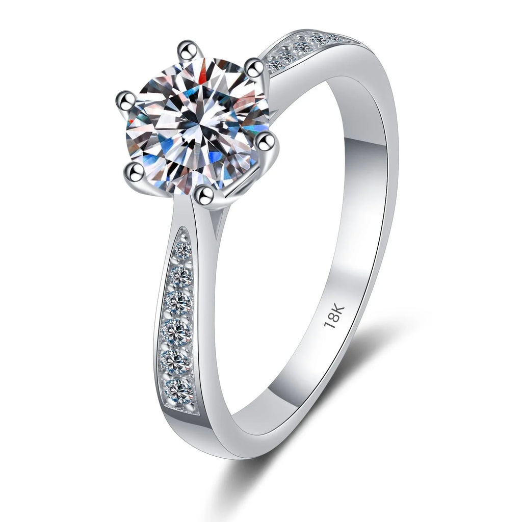 Tapered Pave Solitaire Ring