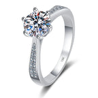 Tapered Pave Solitaire Ring