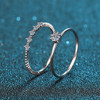 Dainty Floral Zircon Stacking Ring Set