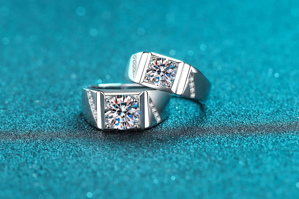 Wide-Band Square-Frame Solitaire Ring
