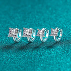 Square Solitaire Hoop Earrings