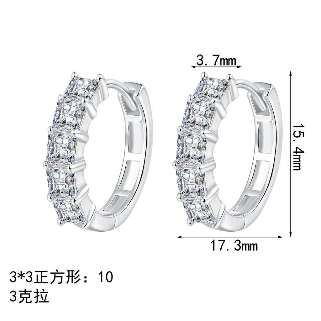 Square Stone Hoop Earrings