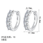 Square Stone Hoop Earrings