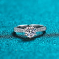 Tapered Pave Solitaire Ring