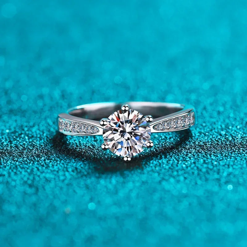 Tapered Pave Solitaire Ring