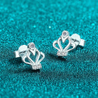 Openwork Crown Stud Earrings