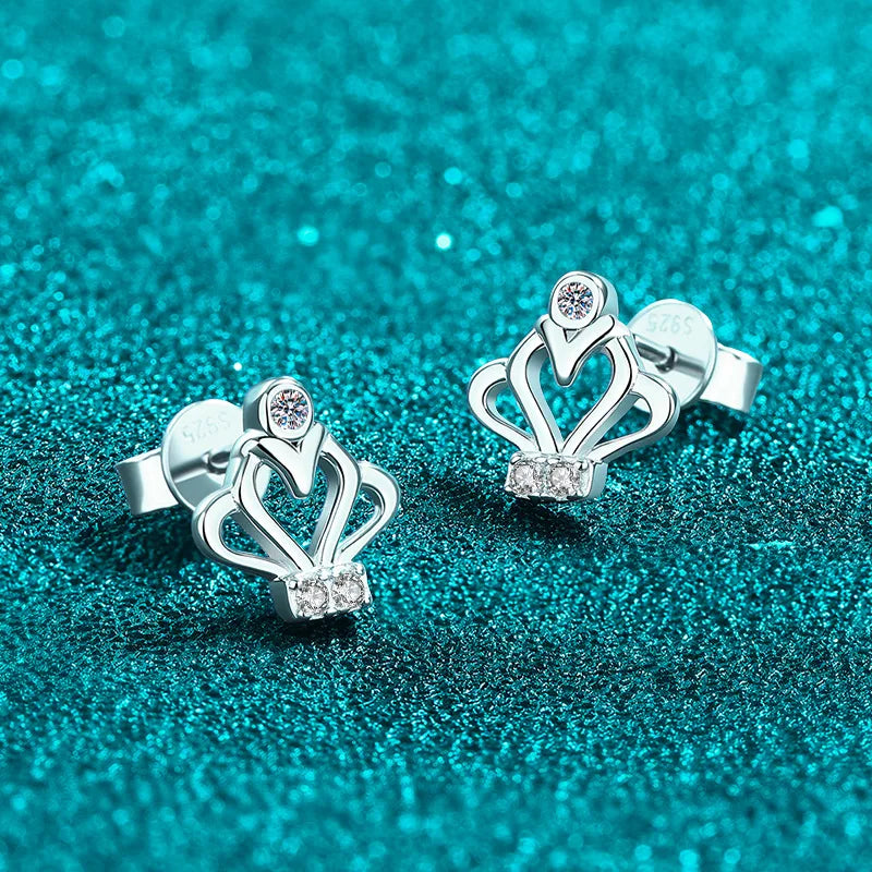 Openwork Crown Stud Earrings