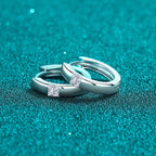 Square-Accent Hoop Earrings