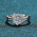 Crown Bloom Solitaire Ring Set