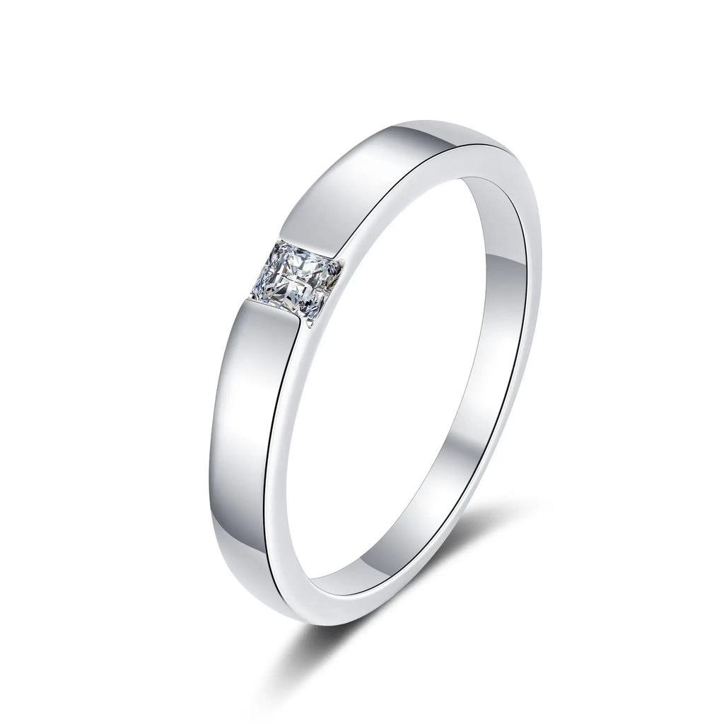 Square Stone Band Ring