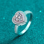 Double-Halo Heart Ring