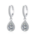 Teardrop Halo Drop Earrings