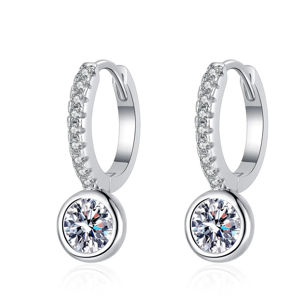 Round Drop Hoop Earrings