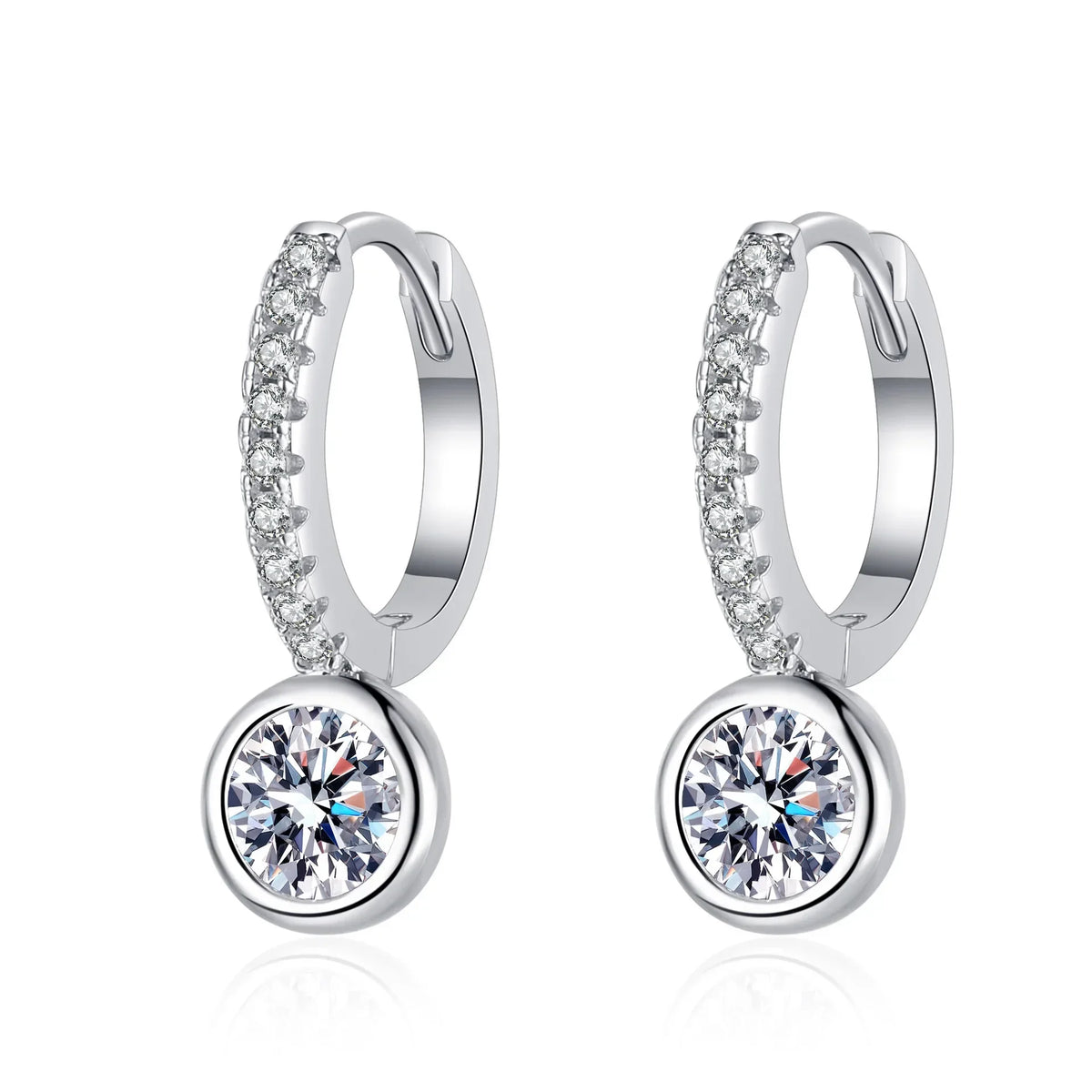 Round Drop Hoop Earrings