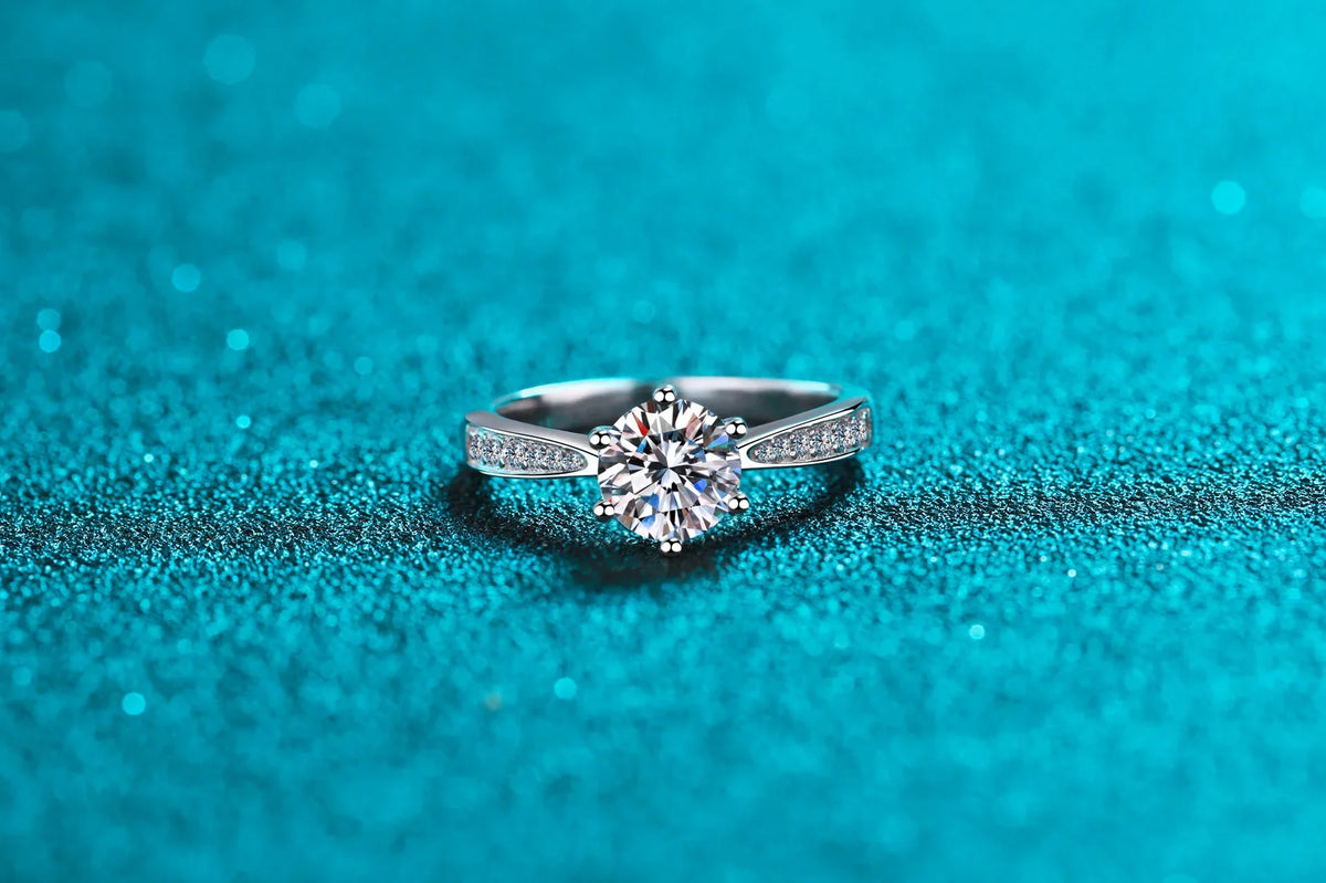 Tapered Pave Solitaire Ring