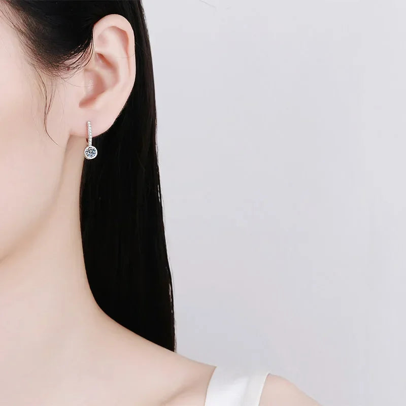Round Drop Hoop Earrings