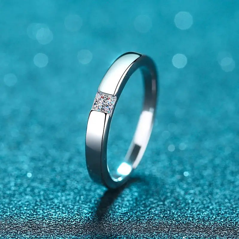 Square Stone Band Ring