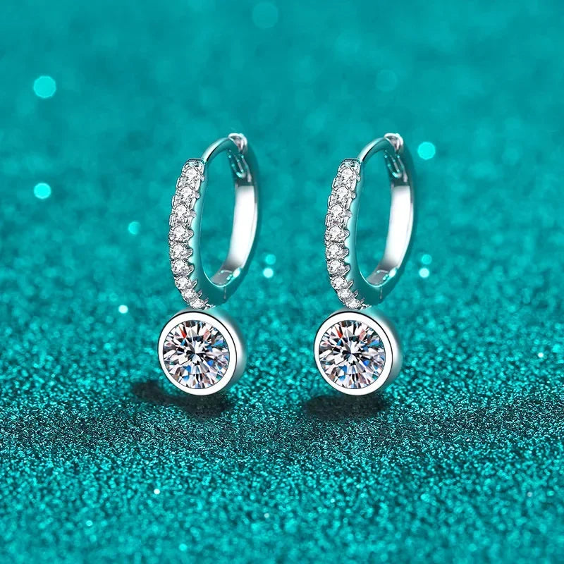 Round Drop Hoop Earrings
