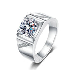 Wide-Band Square-Frame Solitaire Ring