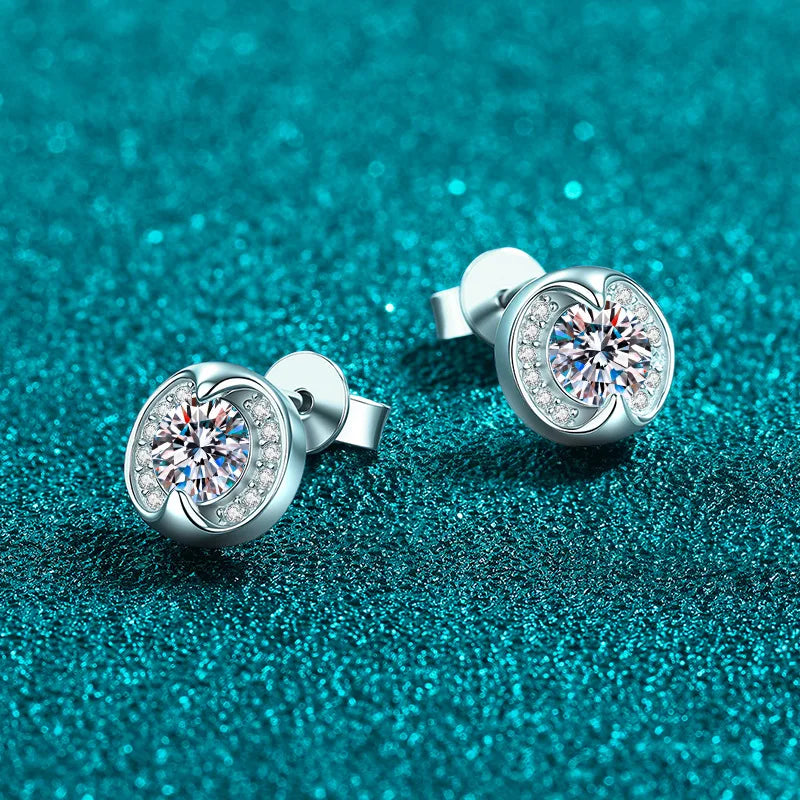 Open-Halo Stud Earrings