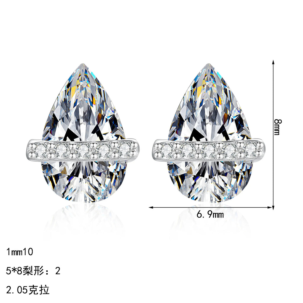 Bar-Detail Teardrop Stud Earrings