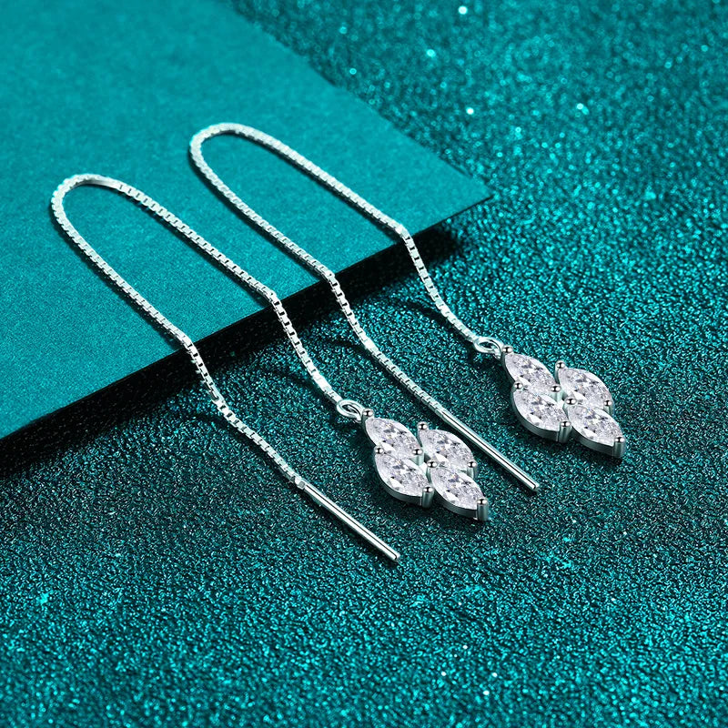 Marquise Cluster Threader Earrings