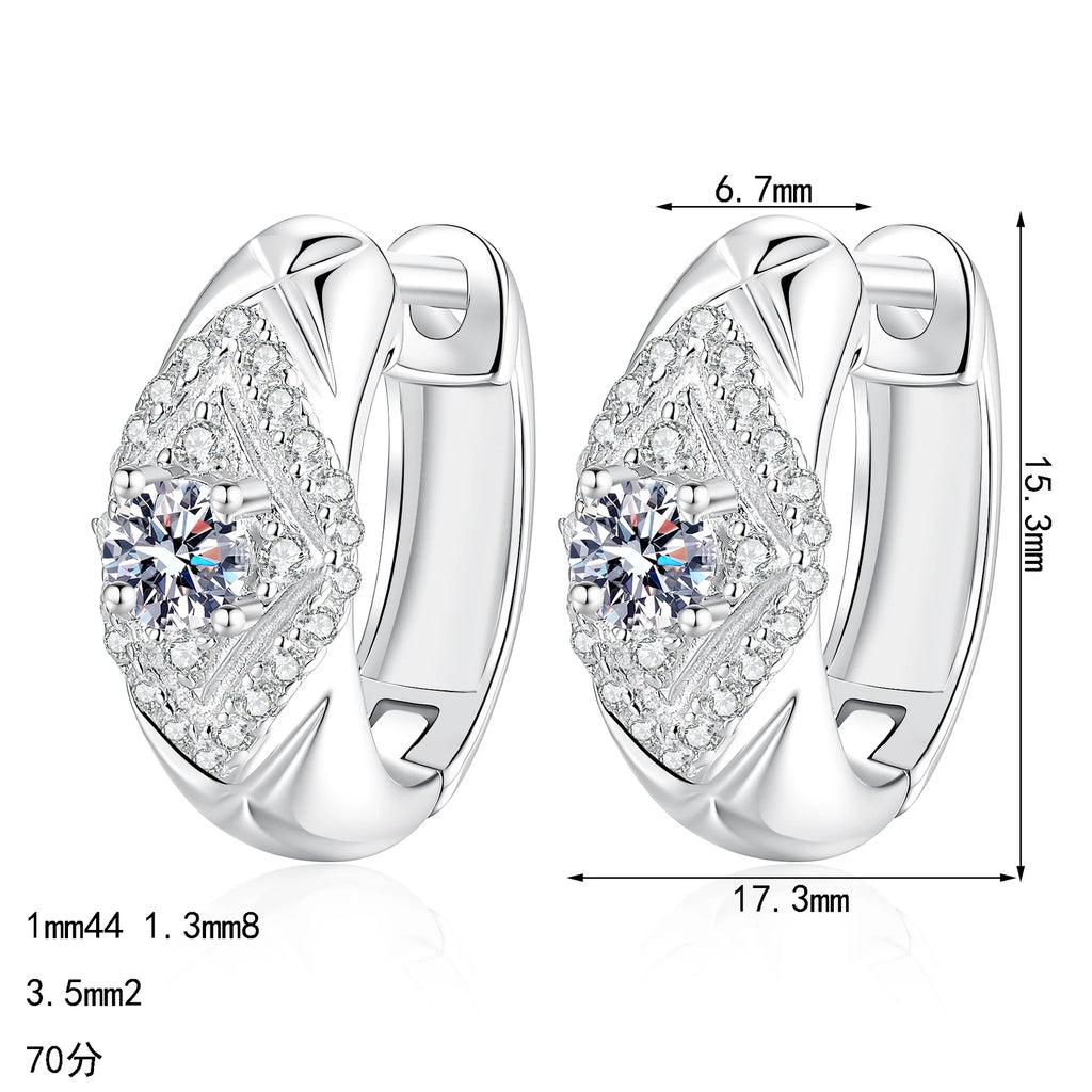 Rhombus Halo Hoop Earrings