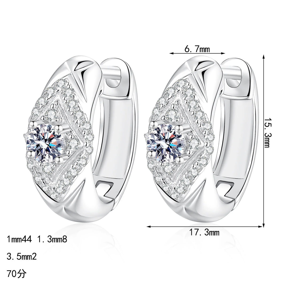 Rhombus Halo Hoop Earrings