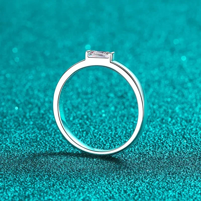 Horizontal Rectangle Solitaire Ring