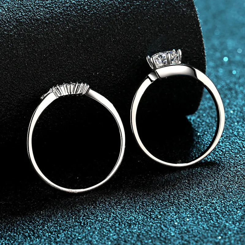 Crown Bloom Solitaire Ring Set