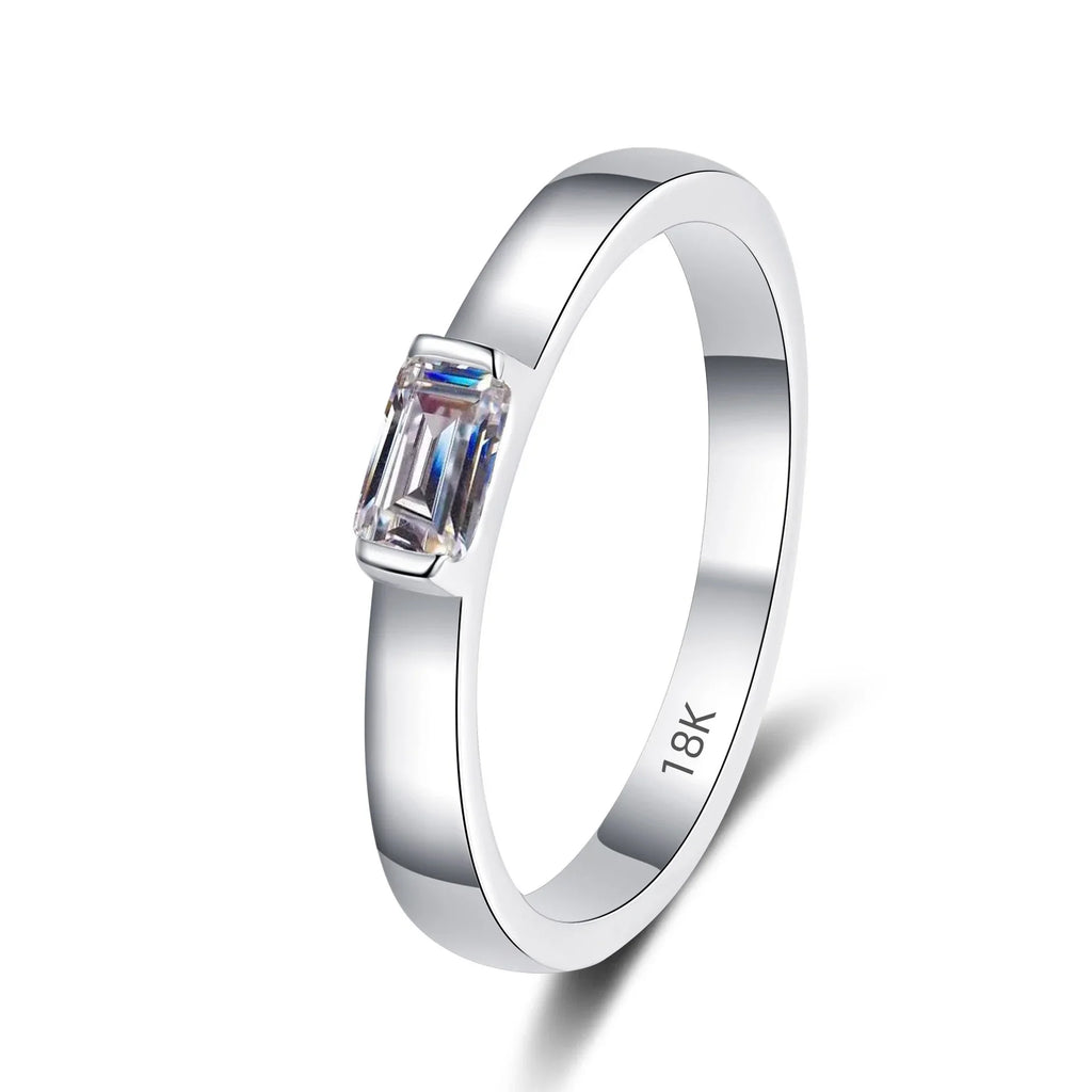 Horizontal Rectangle Solitaire Ring