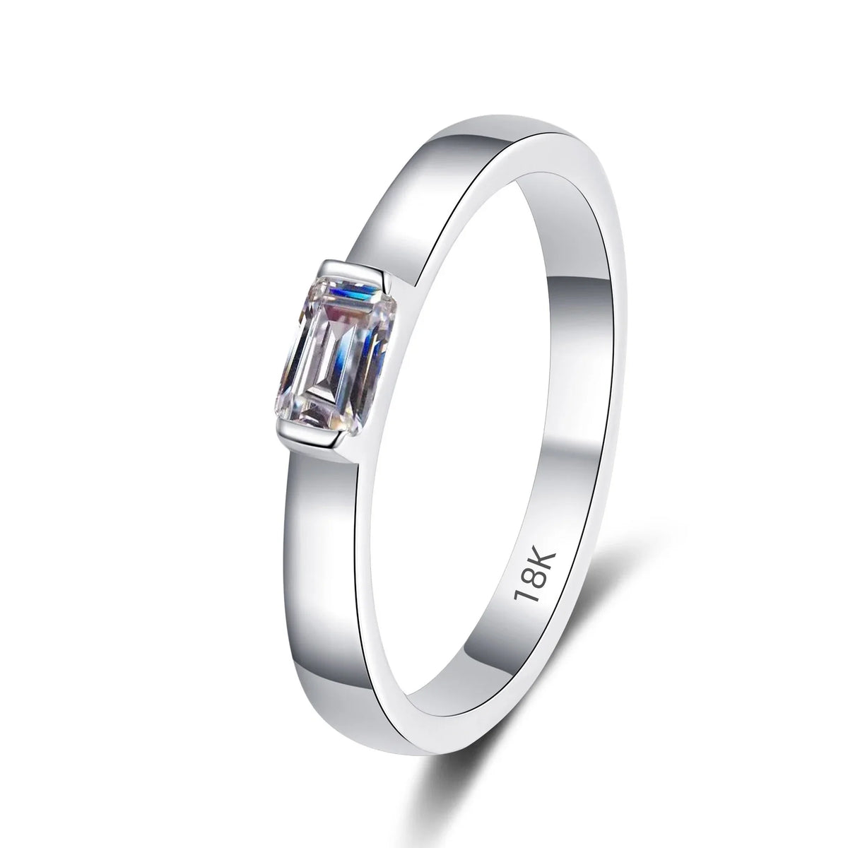 Horizontal Rectangle Solitaire Ring